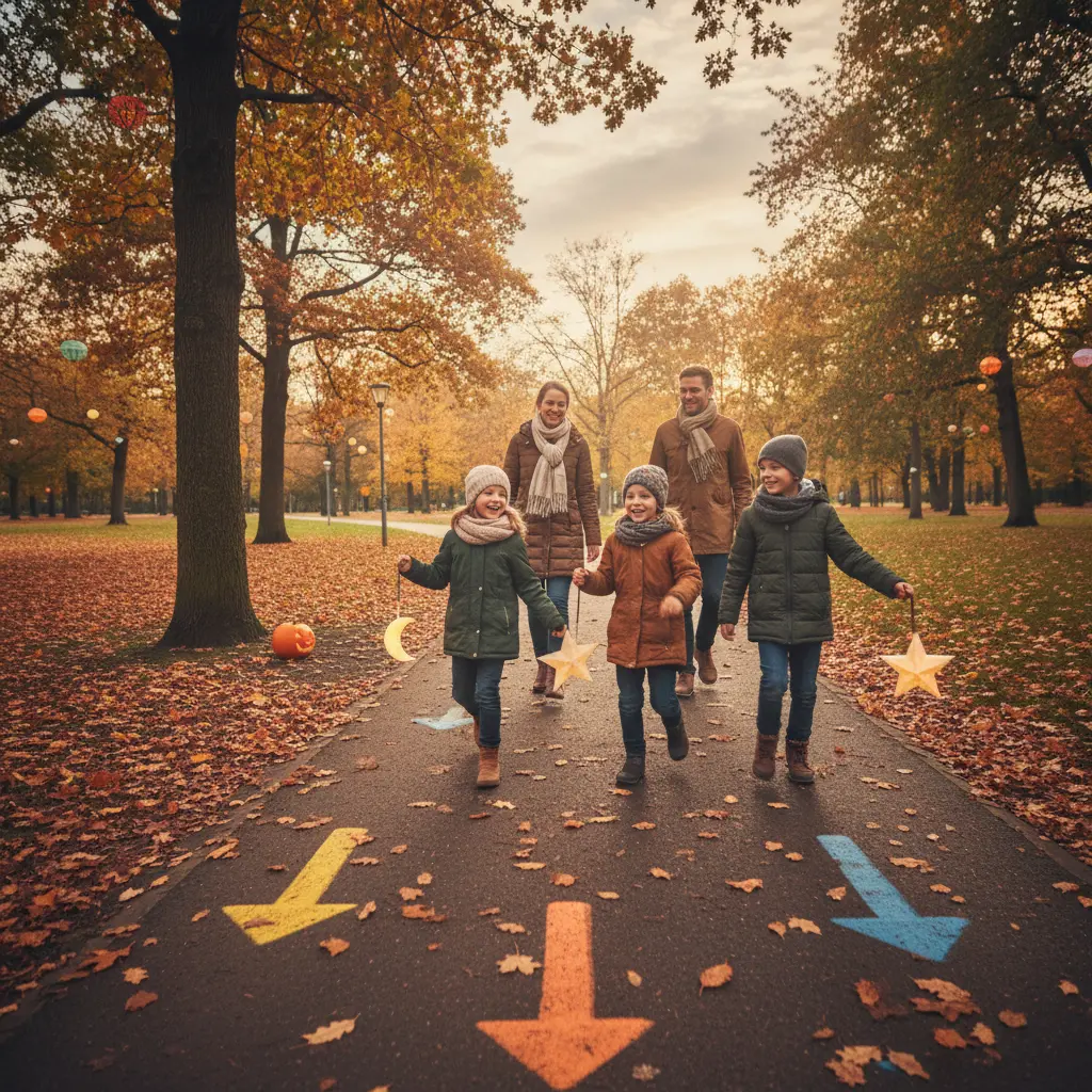 Titelbild zum Blogbeitrag: Herbst-Schnitzeljagd 2025: Kindergeburtstag & Halloween-Ideen mit GPS – plus Sankt-Martin- und Advent-Tipps
